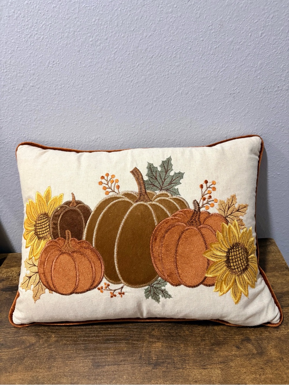 Secret Celebrity Autumn Pumpkin & Sunflower Decorative  Lumbar Throw Pillow